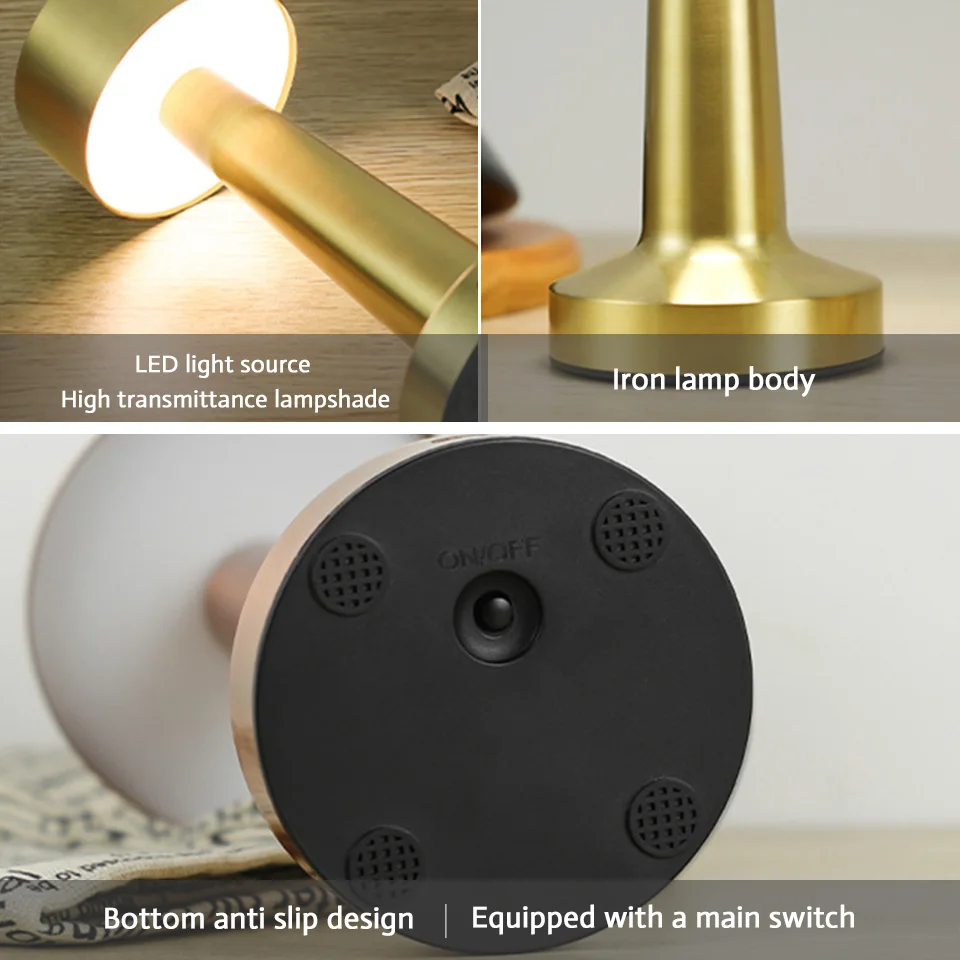 Lámpara LED táctil recargable por USB para habitación, mesita de noche decorativa, restaurante, Bar, escritorio, iluminación de ambiente, decoración de luces nocturnas