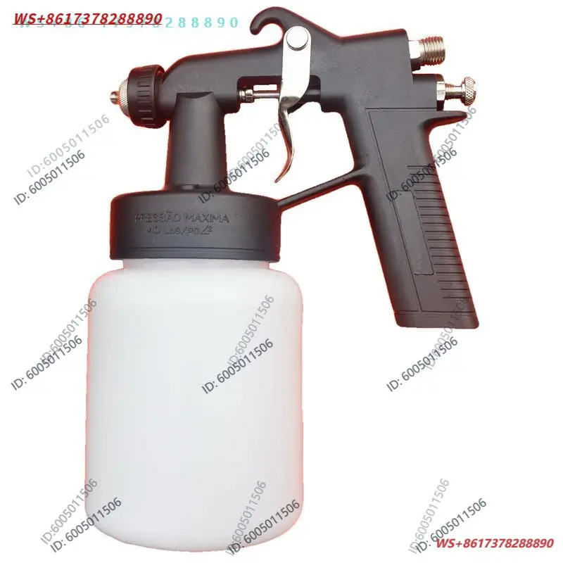 Low pressure plastic spray gun V-90 uses air pressure 3kg atomizing water spray fan 1.3 caliber 750ml lower pot