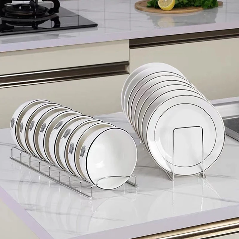 

Kitchen Bowl Dish Organizer Stainless Steel Dish Holder Home Cutlery Dishes Pot Lid Rack Household Dish Rack Kitchen Accessories