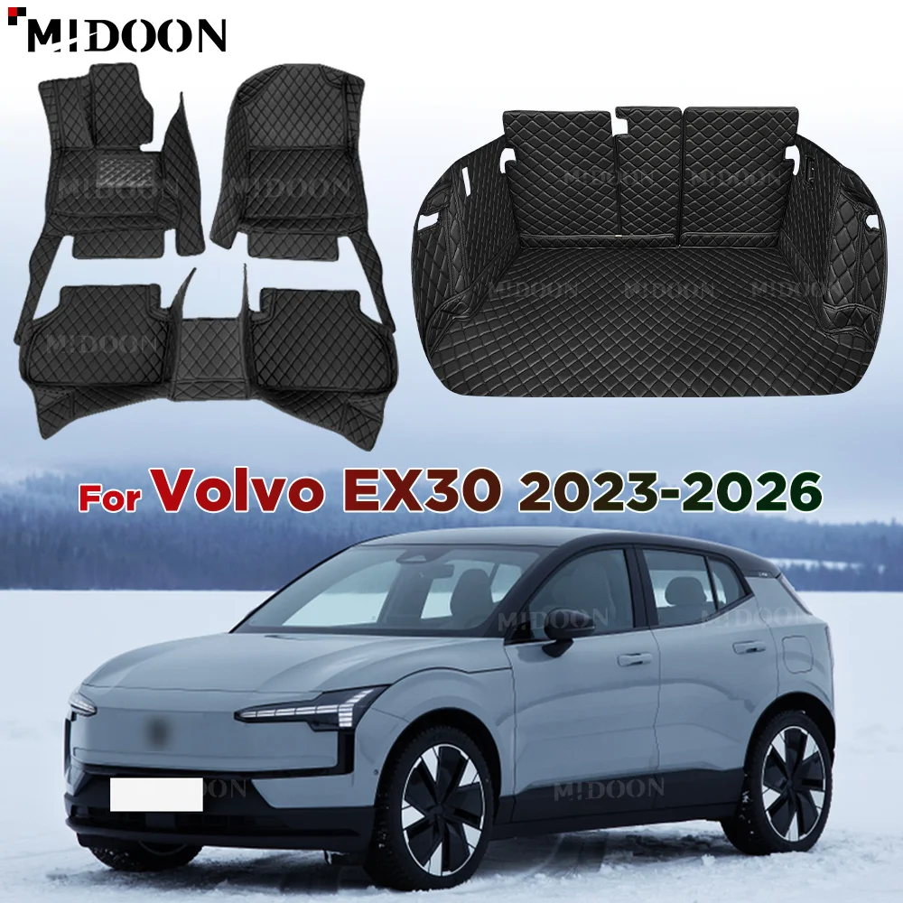 

Коврики в багажник автомобиля для Volvo EX30 2023 2024 2025 2026, 5-местные автомобильные коврики, подушечки для ног, подкладка для багажника, аксессуары для интерьера