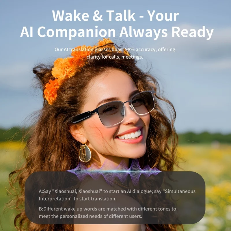 AI‑Integrated Unisex Smart Glasses, Photochromic Transition Lenses, Bluetooth‑Connected Audio Glasses With Hi‑Fi Sound And HD Hands‑Free Calling, Great For Outdoor Activities And Daily Office Work