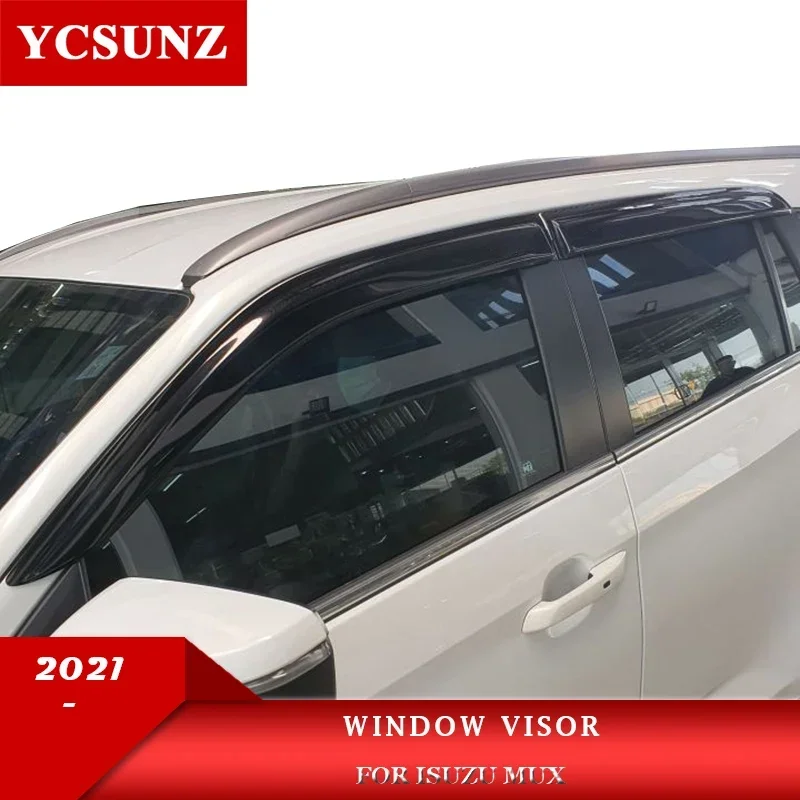 ABS Side Window Deflector For Isuzu Mux Mu-x 2021 2022 2023 Car Window Visor Sun Rain Guard Accessories YCSUNZ