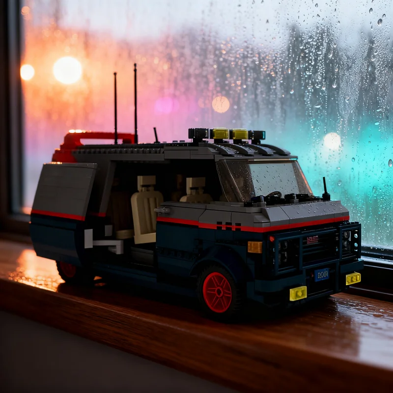 1333pcs MOC Creator A-Team GMC Van Model Building Blocks Craft Display Art Creative Collection Idea Education Birthday Brick DIY