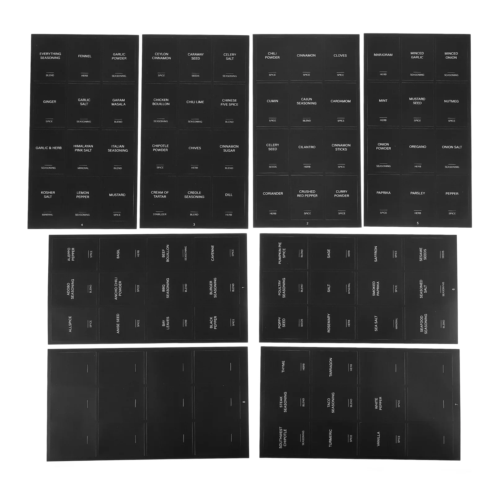 

32 pcs Waterproof Rectangle Spice Labels Stickers Self-Adhesive For Kitchen Containers Food Jar Organizing Pantry Seasoning
