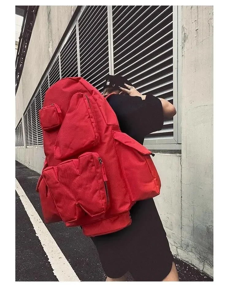 Backpack Nylon Rocket Shaped Fashion New Unisex High-Capacity Splashproof Travel Backpack Street Style