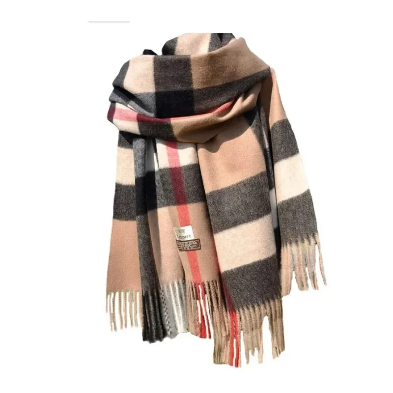 Winter Women\'s Scarf Luxury Brand British Classic Print Lattice Soft Female Cashmere Scarves Shawl Pashmina Checkered Shawls