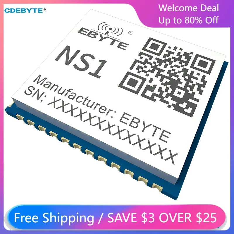 CDEBYTE NS1 ModBus Gateway TCP-RTU Serial untuk Ethernet SMD Modul UART Transparan Transmisi DNS TTL-RJ45 Daya Rendah GPIO Control