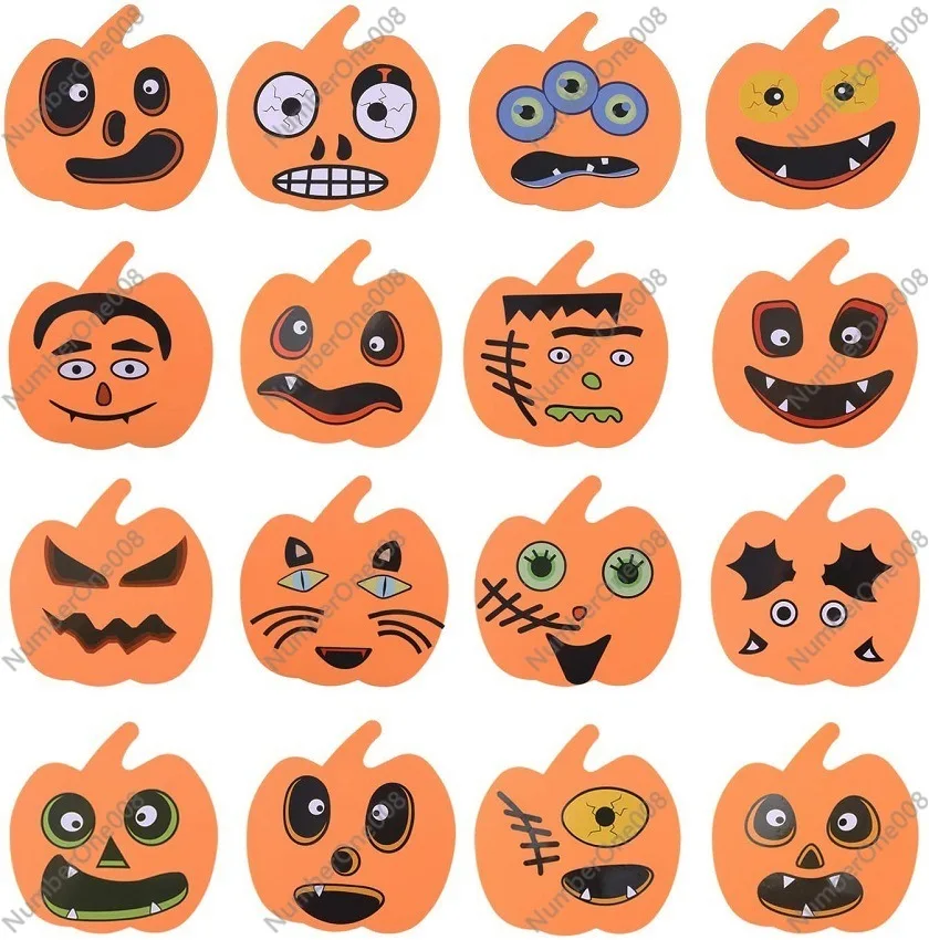 Amazon Foam Pumpkin Shape Crafts Kit Halloween Stickers Gift Children's Party DIY Decorations