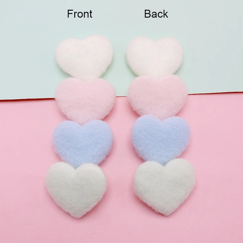 32Pcs 4.5CM Felt Sweet Heart Padded Applique For Children\'s Headband Hair Clip Accessories Hats Decoration Patches