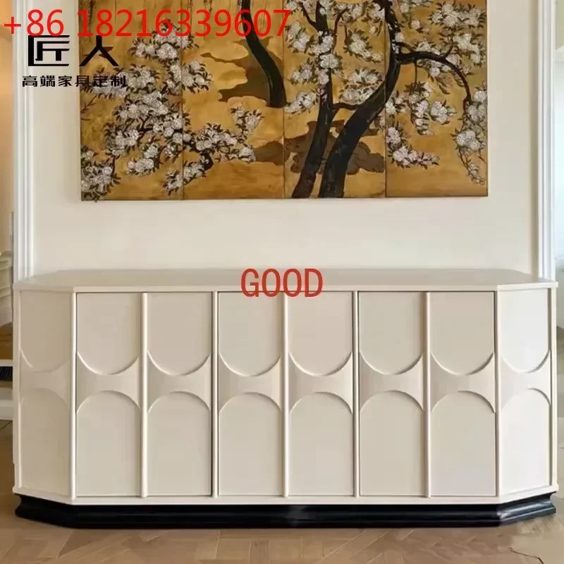 TAO American light luxury white porch cabinet modern simple locker