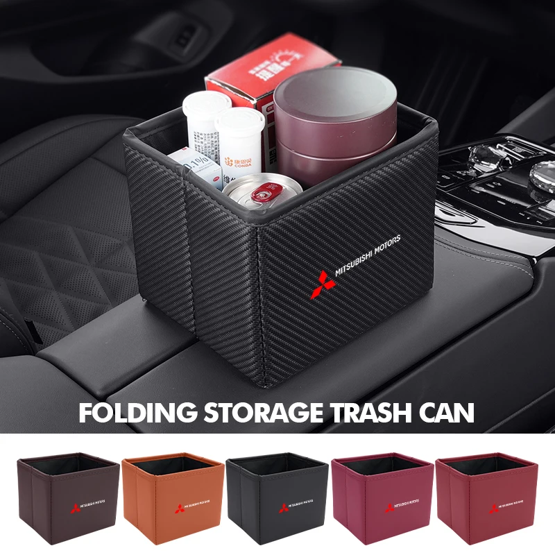 Портативный автомобильный мусорный бак, складная корзина для хранения мусора для Mitsubishi Outlander Lancer L200 ASX Pajero Grandis Eclipse