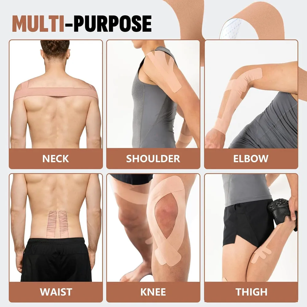 Vorgeschnittene Kinesiologie-Tape-Streifen 10/20 Stück, Elastisches Kinetisches Sporttape, Muskelunterstützungstape für Knie-Training & Fitness – Detail 4