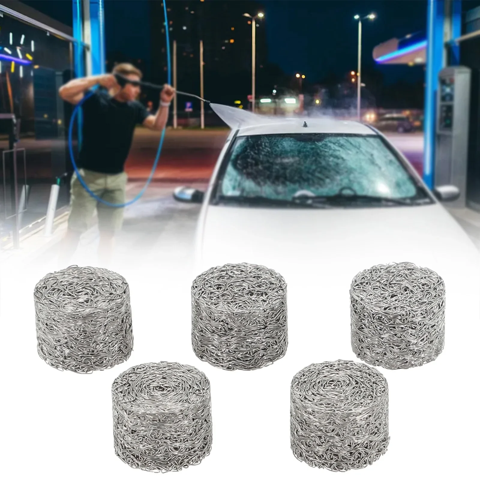 

5Pcs Foam Lance Mesh Filters Pressure Washer Snow Foam Lance Mesh 5g Stainless Steel Replacement Accessories 3000 PSI