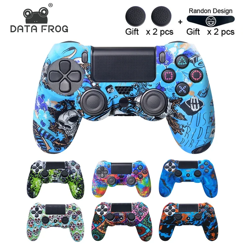 DATA FROG Camo Silicone Protective Skin Cover With Thumb Grips For PS4 PS4 Slim PS4 Pro Game Controller Accessories