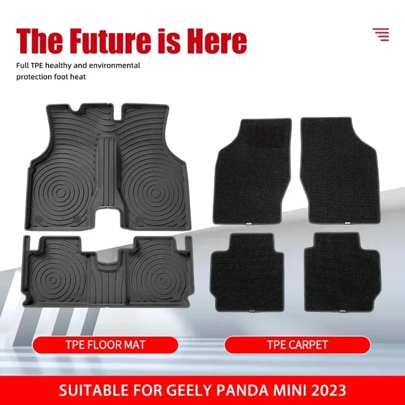 New Products Premium waterproof non-slip 3D TPE Rear Trunk Mat for Geely Panda Mini 2023，All Weather Dustproof Black Interior