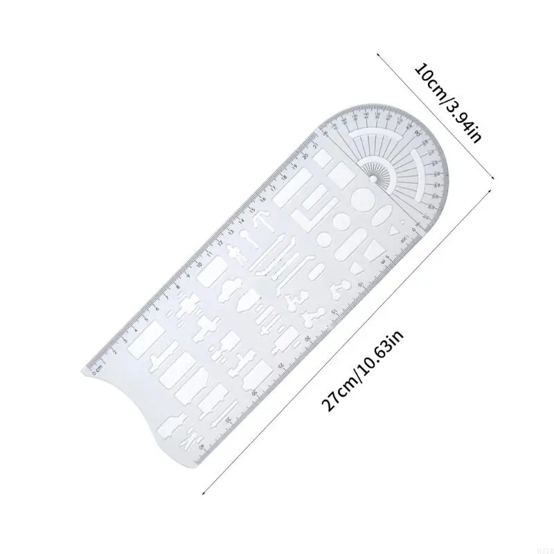H37B 전문 사고 기호 템플릿 제도 통치자 기하학적 스텐실 기하학적 드로잉 템플릿 명확한 측정 통치자