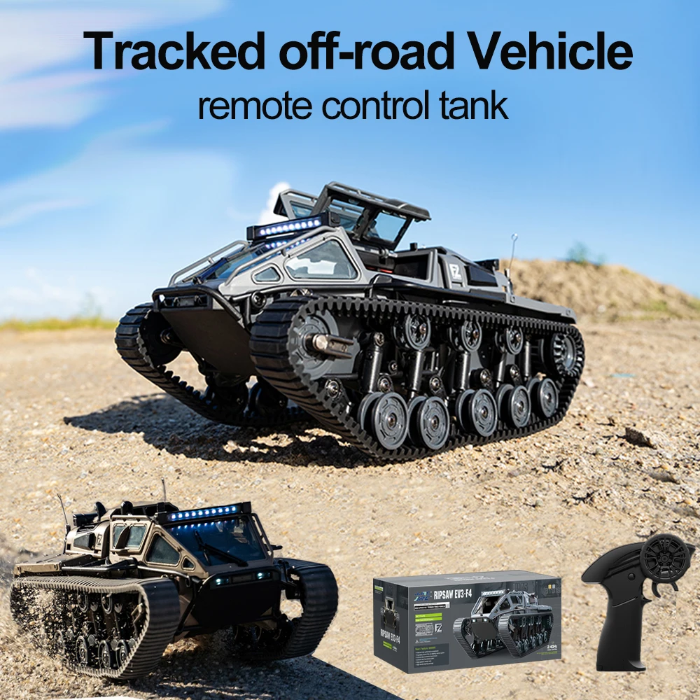 Full Scale Tracked Off-road Vehicle C8812 RC Tank Simulation Model RC Car 2.4G Remote Control Crawler with LED Light Toy for Boy