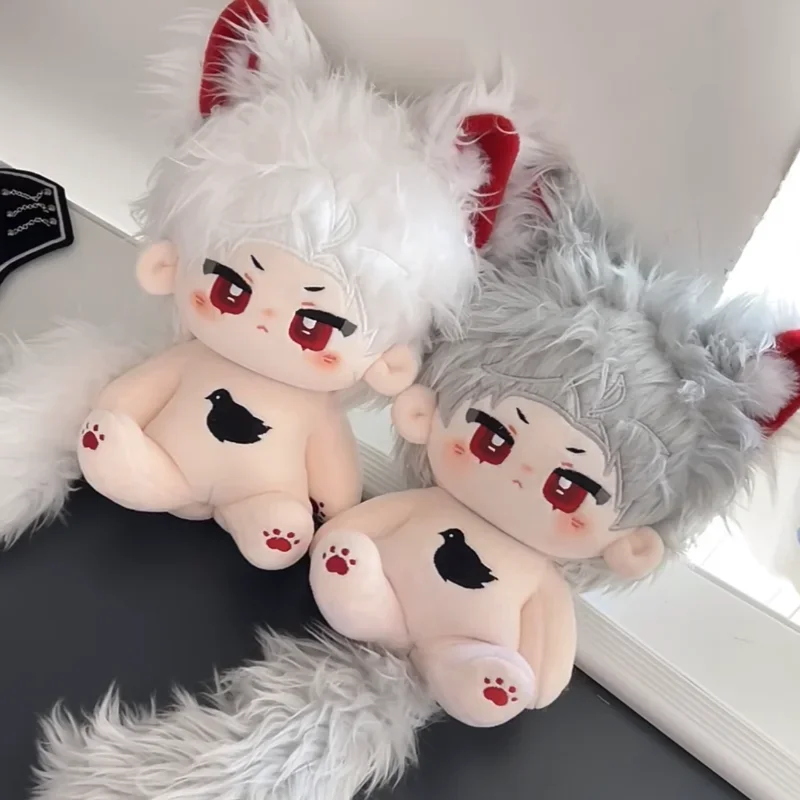 

Anime Love and Deepspace Sylus Cosplay Fluffy Sitting Cotton Maumet Cartoon Puppet Rubber Band Ear Magnetic Tail Adorn Xmas Gift