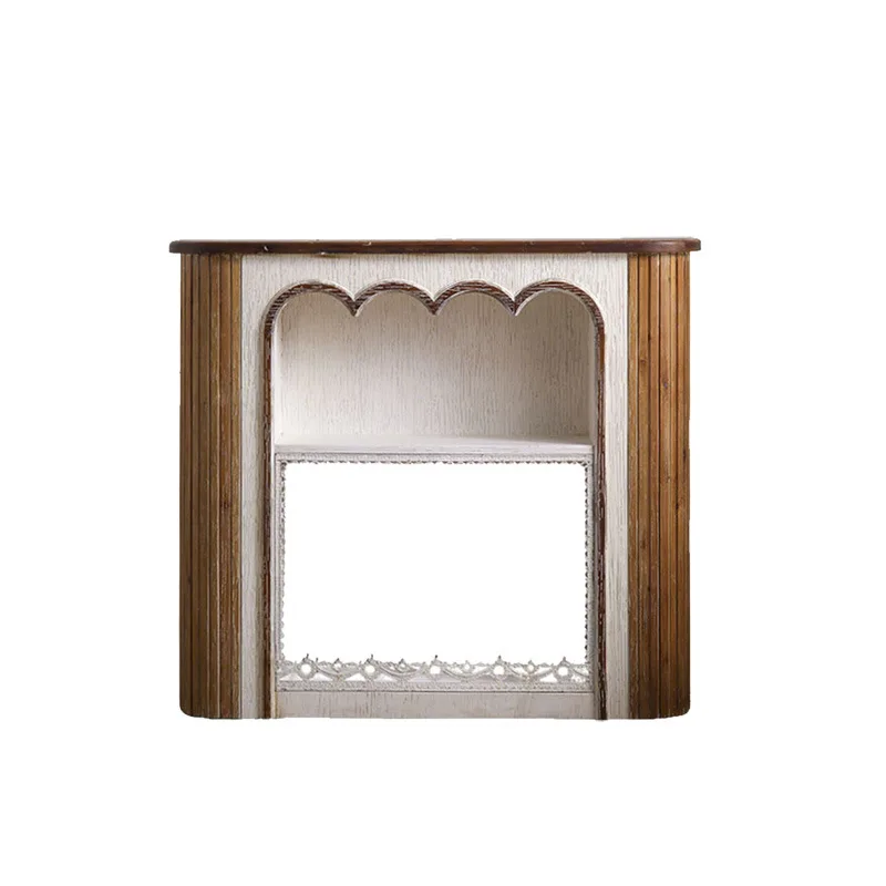 American rural simulated flame heater, pastoral retro electronic , ultra-thin decorative cabinet for home mantel