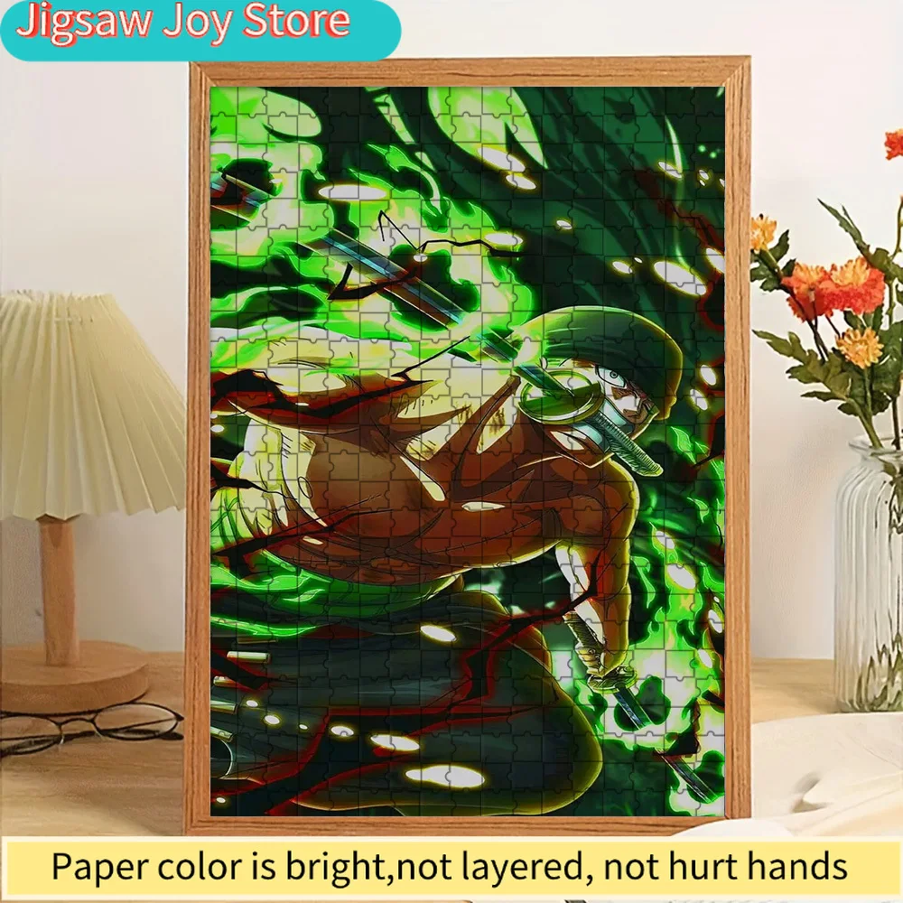 

Anime One Piece Roronoa Zoro Green Haki Three Swords Battle Scene Paper Puzzle, Creative Gift For Anime Fans And Home Decor