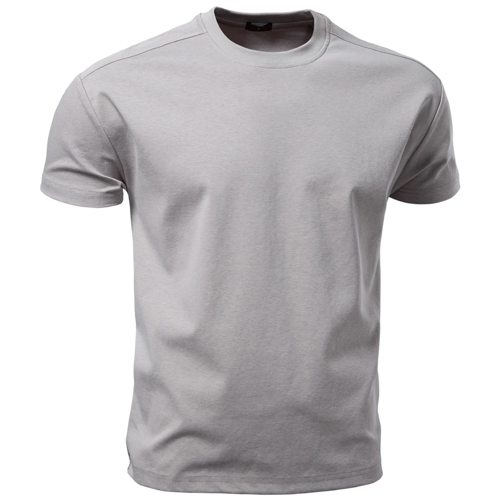 AIOPESON Heren T-shirt van katoen met O-hals Zacht aanvoelend Comfortabel Effen Kleur 8 opties Ademend Lichtgewicht Casual Dagelijks T-shirt
