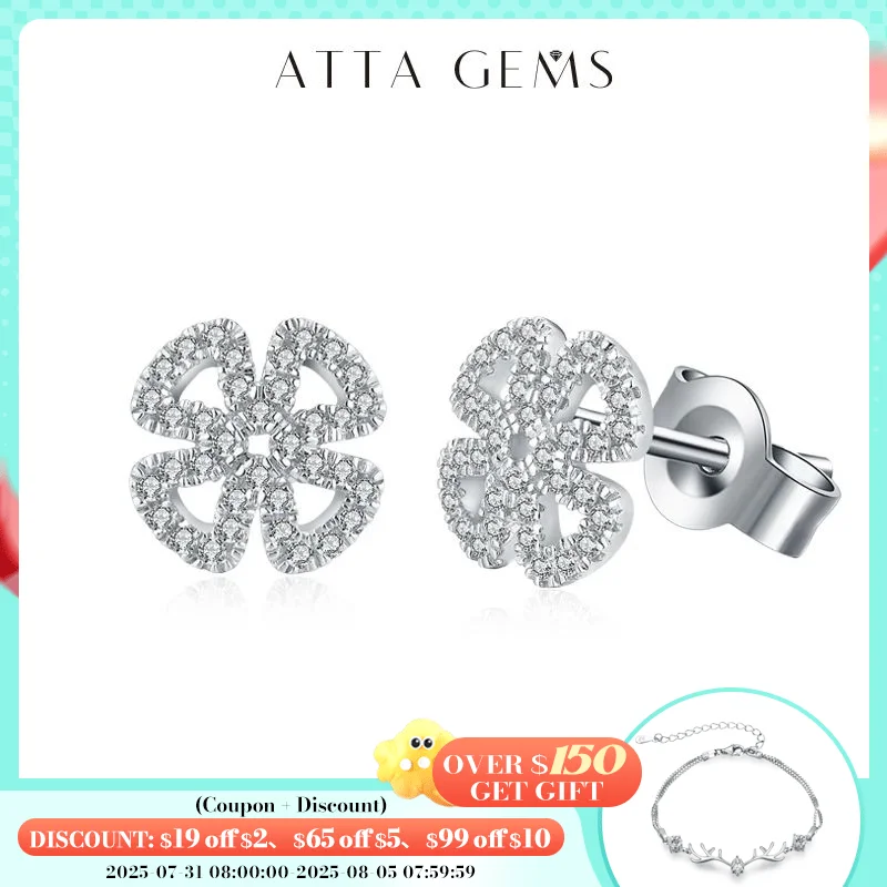 

Attagems New Women Moissanite Gemstone Stud Earrings For Women Solid 925 Sterling Silver D Color Solitaire Fine Jewelry For Gift