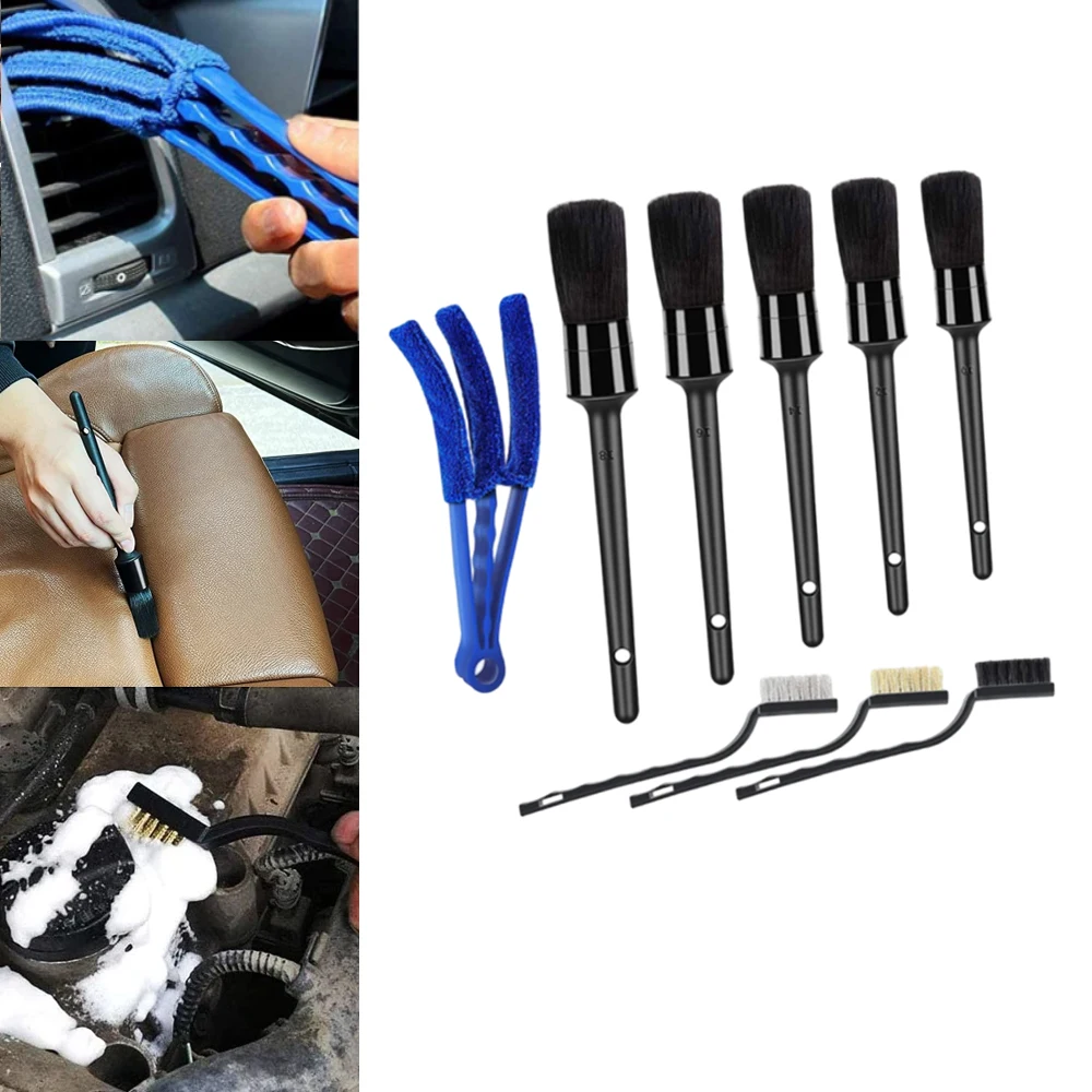 9x מרכך אוויר מרכך מברשת microfibre grille ניקוי אוטומטי תריסים מים אבק מחורר ניקוי פנימי ניקוי המפרט מברשות