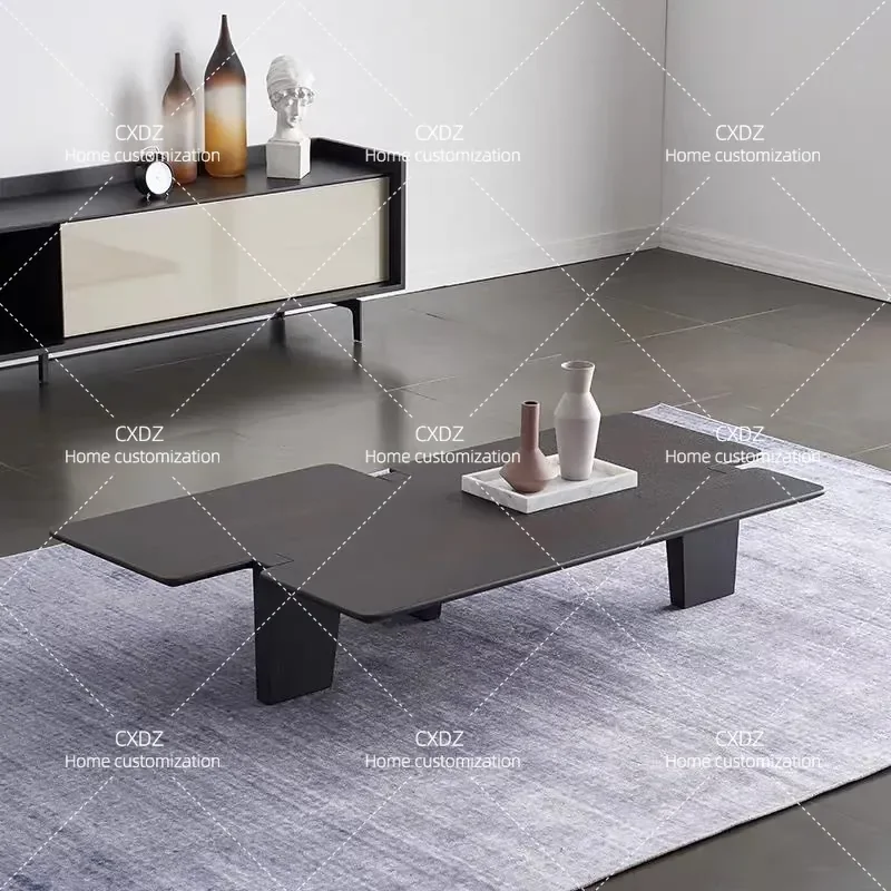 Irregular Smoked Wood Coffee Table Modern Minimalist Living Room Furniture Creative Special Shaped Tea Table Simple