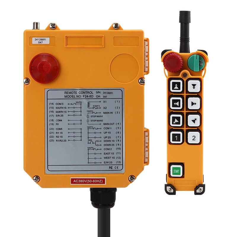 F24-8D/8S Industrial Remote Control Crane F24-8S Controller 1 Transmitter 1 Receiver 36V 220V 380V AC for Hoist Crane