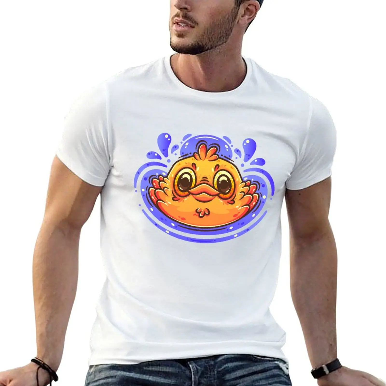 

Illustrations Animal Duck t shirts shirt Head Rubber T-Shirt for soft t cotton men man - 100% cotton