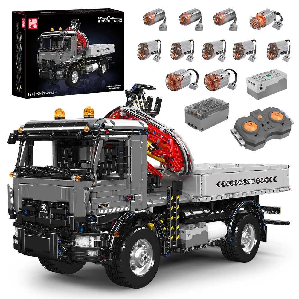 

MOULD KING 19016 technical car toy，Truck with Remote Control Mounted Transport Vehicle Construction Block，Children's Gifts