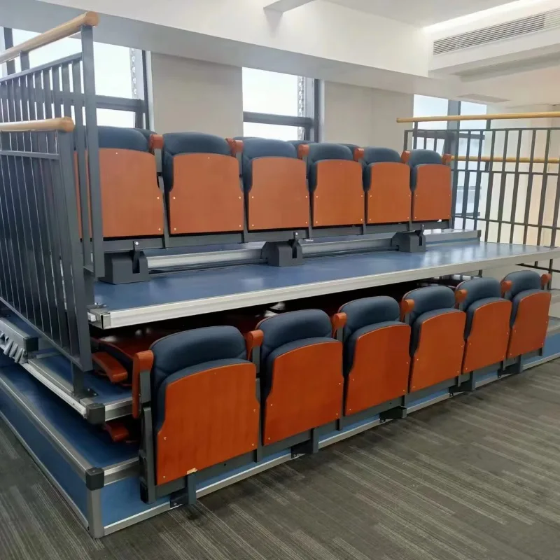 Retractable stands for indoor and outdoor activities in stadiums