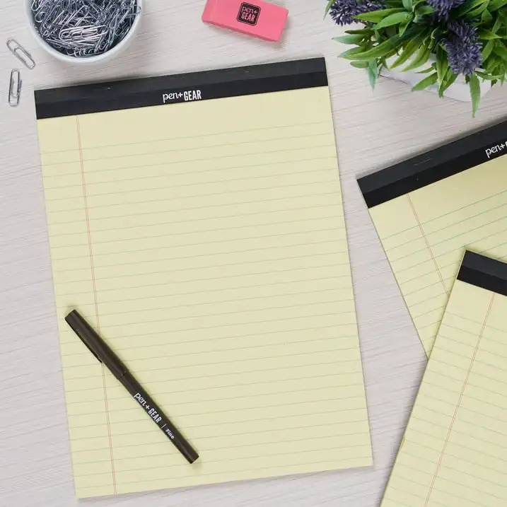 

(4 pack) Pen + Gear Wide Ruled Legal Pads, 8.5"x11", Canary Paper, 50 Sheets, 12 Pack