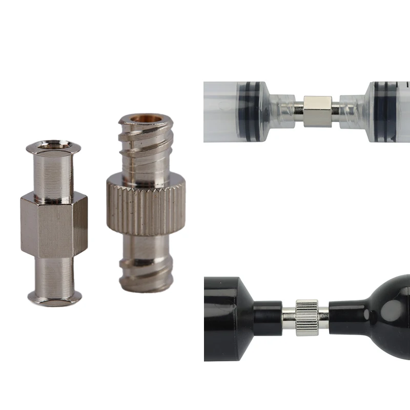 Acoplador hembra a hembra, conector de jeringa Luer, juntas dobles de Metal, adaptador Luer Lock, acoplador para piezas neumáticas, 1 Uds.