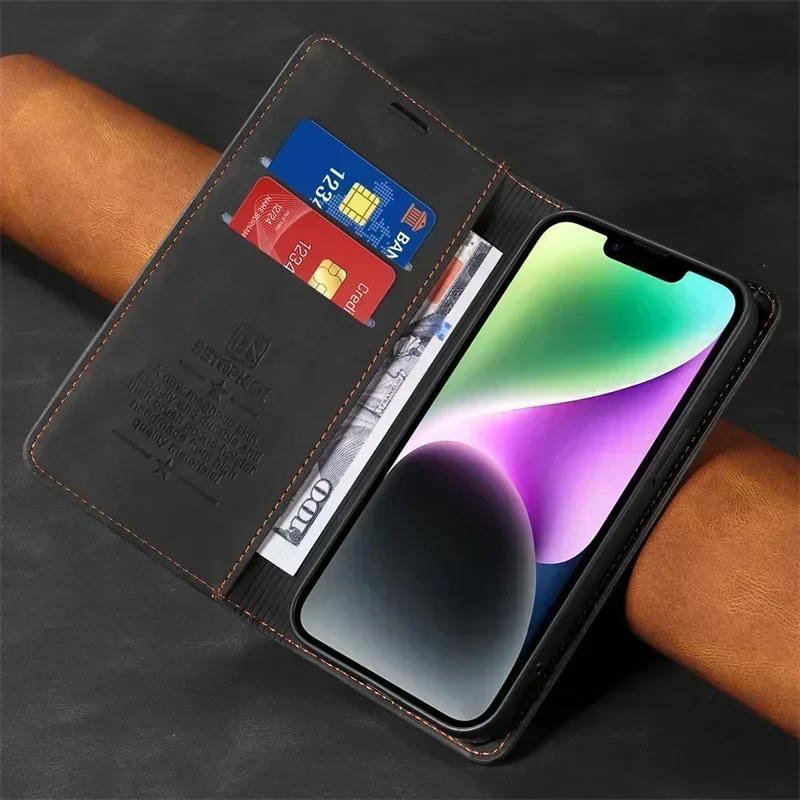 Funda tipo billetera de cuero magnética Mi15Pro para Xiaomi 15 Pro, Funda para teléfono, Funda protectora con bolsillo para tarjetas para Xiaomi Mi 15Pro