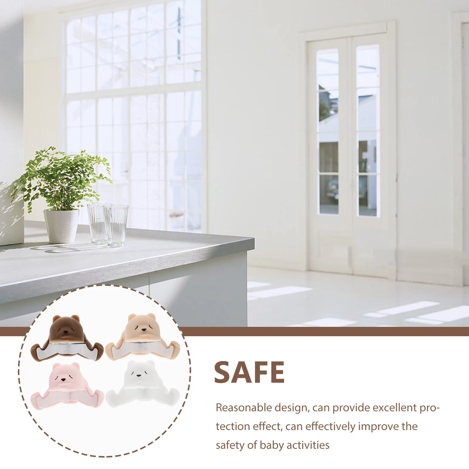 4 قطع من واقيات الزوايا لحماية الأثاث، واقيات زوايا الطاولة، غطاء وسادة أمان للأطفال، مصد أمان للأطفال #3