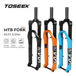 TOSEEK KN34 Thru Axle Magnesium Alloy MTB Bicycle Fork  26/27.5/ 29er Inch Mountain Bike  RL120mm  Air Suspension Fork