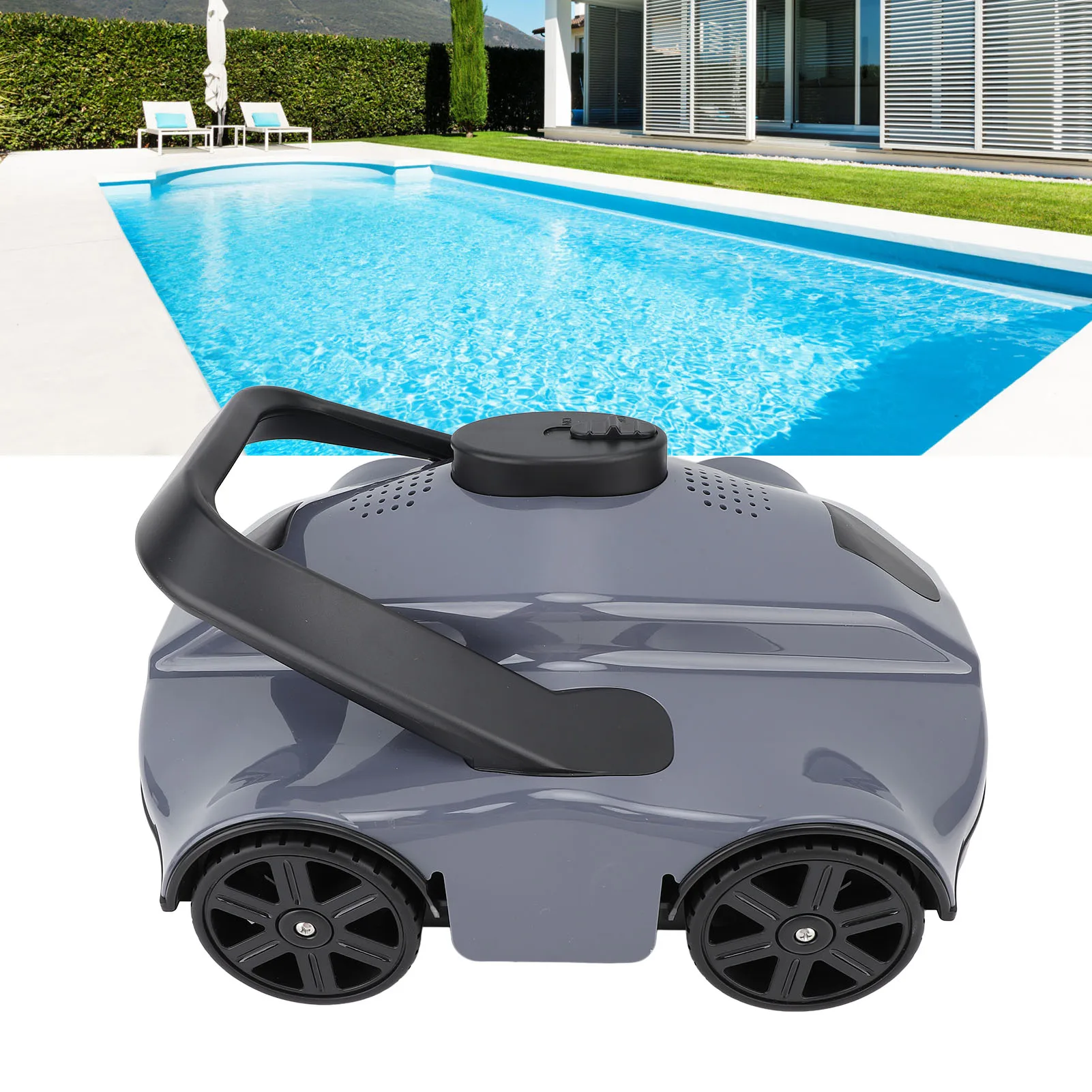 

Robotic Swimming Pool Cleaner 130 Mins Runtime Time Saving 5200mAh IPX8 Waterproof Cordless Pool Vacuum for Flat Bottom Pool