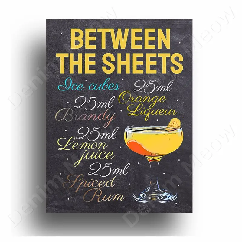 Bamboe Cocktail Plaque, Vintage Tin Sign, Vesper Martini, Metalen Sign, Aperol Spritz, Muur Decor, Bar, Man Cave, Club Decoratie