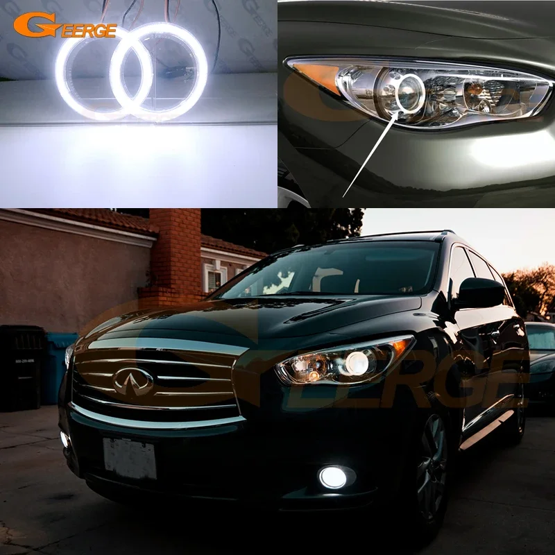 For Infiniti QX60 JX35 2012 2013 2014 2015 Excellent Day Light Ultra Bright COB Led Angel Eyes Kit Halo Rings