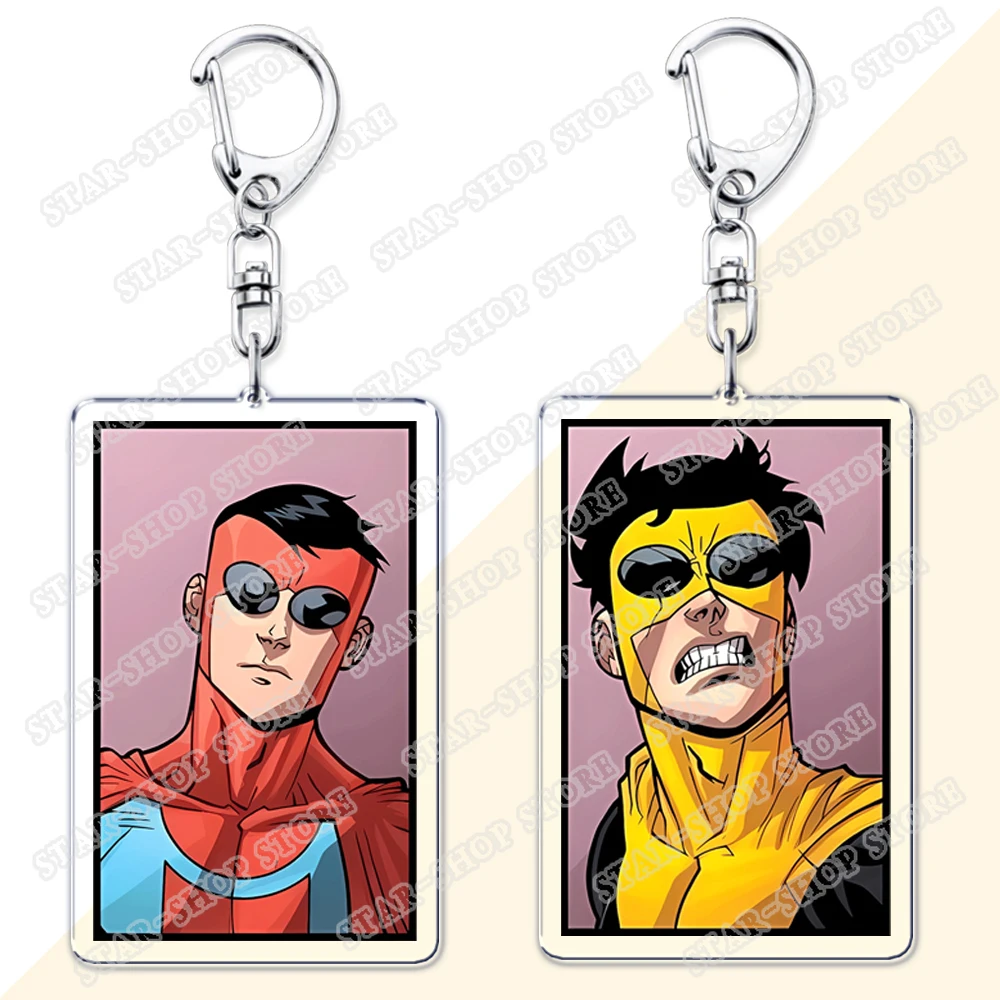 Hot Adult Animated Superhero Characters Keychains for Women Accessories Bag Acrylic Pendant Key Chain Keyrings Jewelry Fans Gift