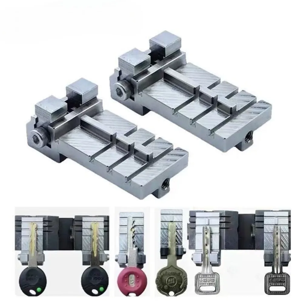 Multifunctional Key Clamping Fixture Jaw for Chuck Manual Vertical  Key Cutting Machine Adapter Locksmith Tools 1 pair