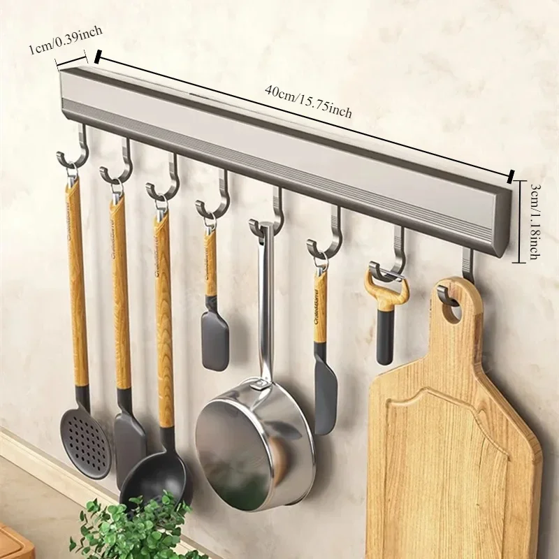 Wall Mounted Hooks Rack Punch Free Kitchen Utensils Multi-Purpose Hooks hooks  kitchen accessories  wall hook