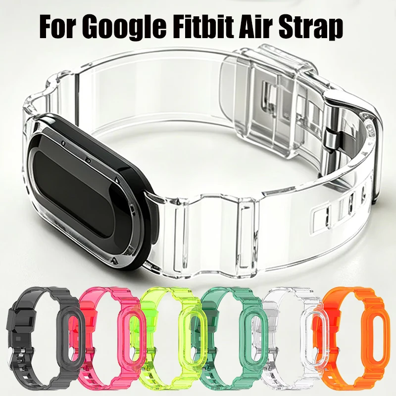Sport-Silikonarmband für Google Fitbit Air, Ersatzarmband, Gürtelgehäuse + transparentes Armband, Correa Fitbit Air-Zubehör