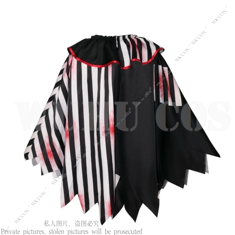 Costume de Clown Effrayant pour Homme et Femme, Cape Noire et Blanche, Masade Tim, ixd'Halloween, Cosplay Adulte