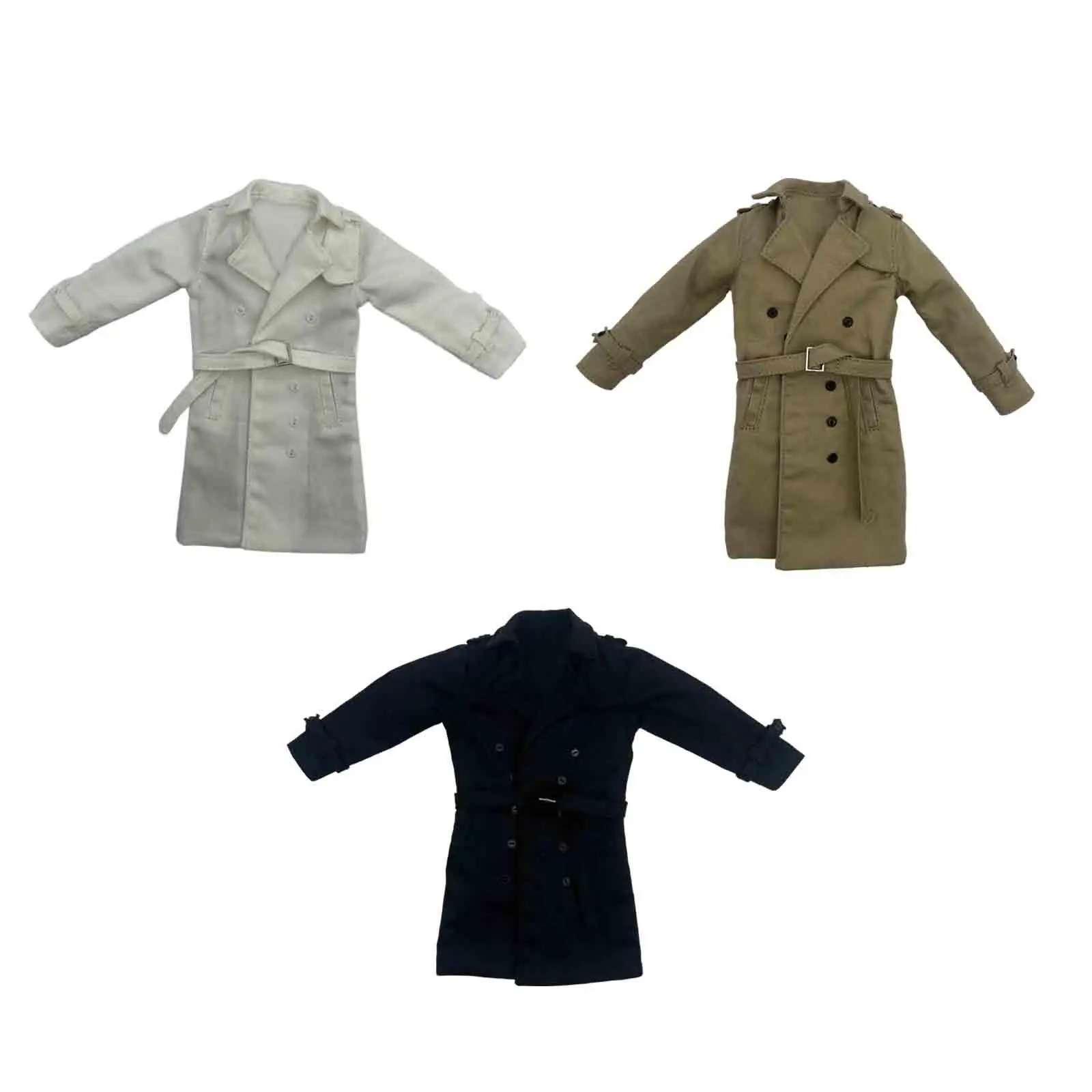 1/6 Female Trench Coat Wind Coat Overcoat Miniature Clothing for 12" Doll Model Female Soldiers Figures Dress up Accessory