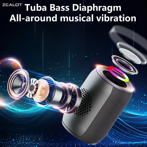 Imagen 2 del producto Altavoces inalámbricos Zealot S32 Pro de 15 W, con conectividad inalámbrica, una batería de 3600 mAh para 12 horas de reproducción estéreo a todo volumen.