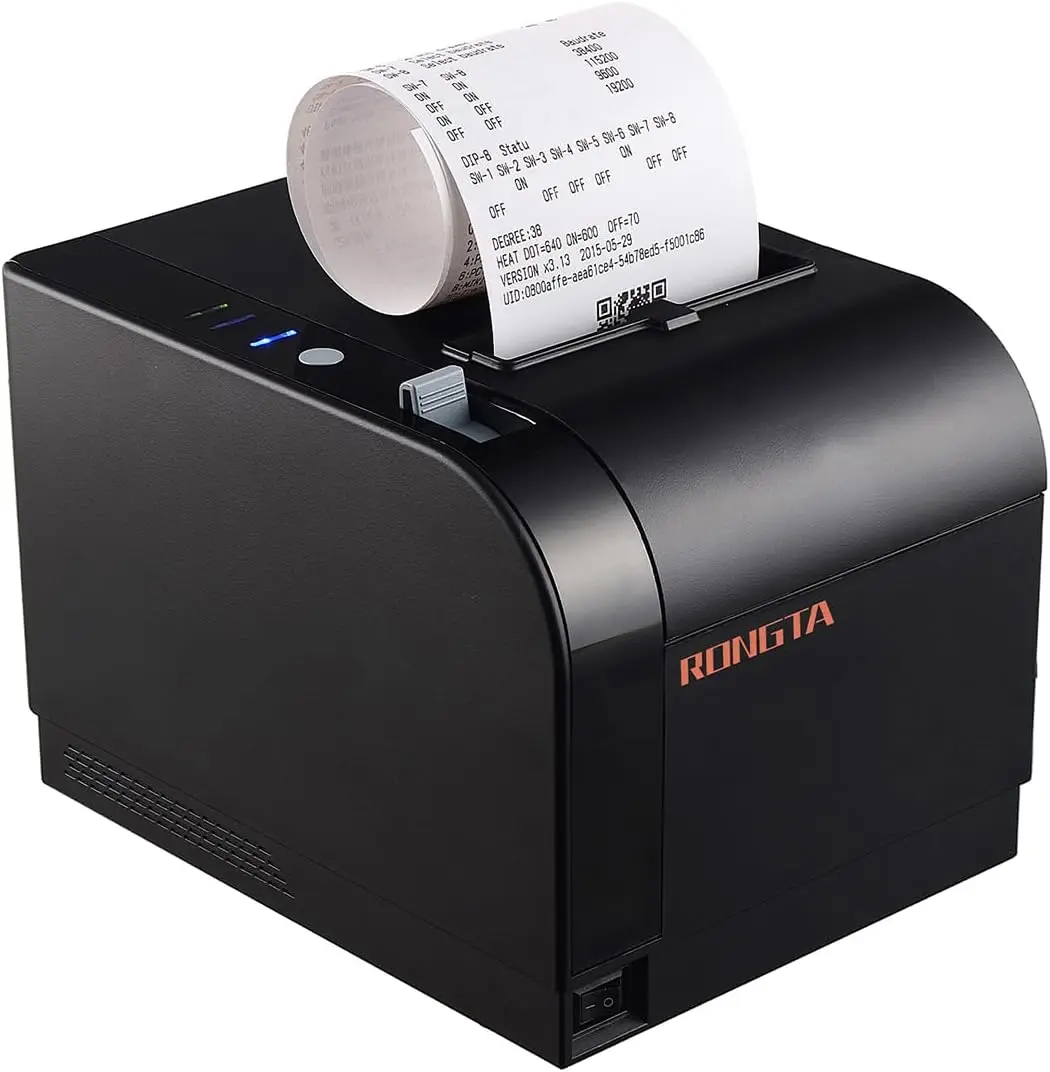 

Thermal Receipt Printer 80mm, POS Printer with Auto Cutter, USB/Serial/Ethernet, ESC/POS, Compatible with Windows/Mac/Linux