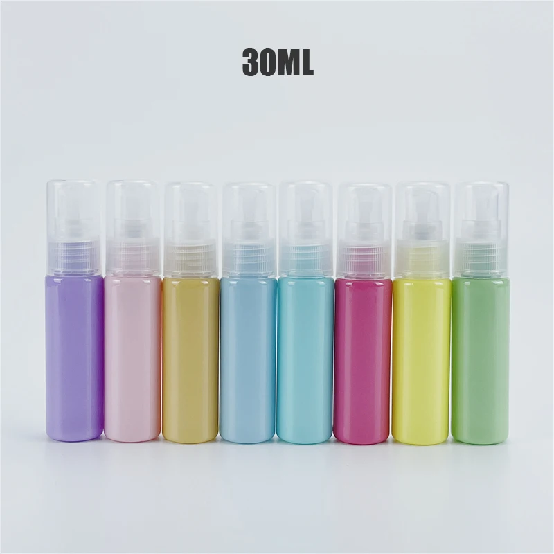 10ML 30ML 50ML X 50 Macaron Color Treatment Pump Bottle Empty Lotion Cream PET Container Skin Care Essence Cute Cosmetics Bottle