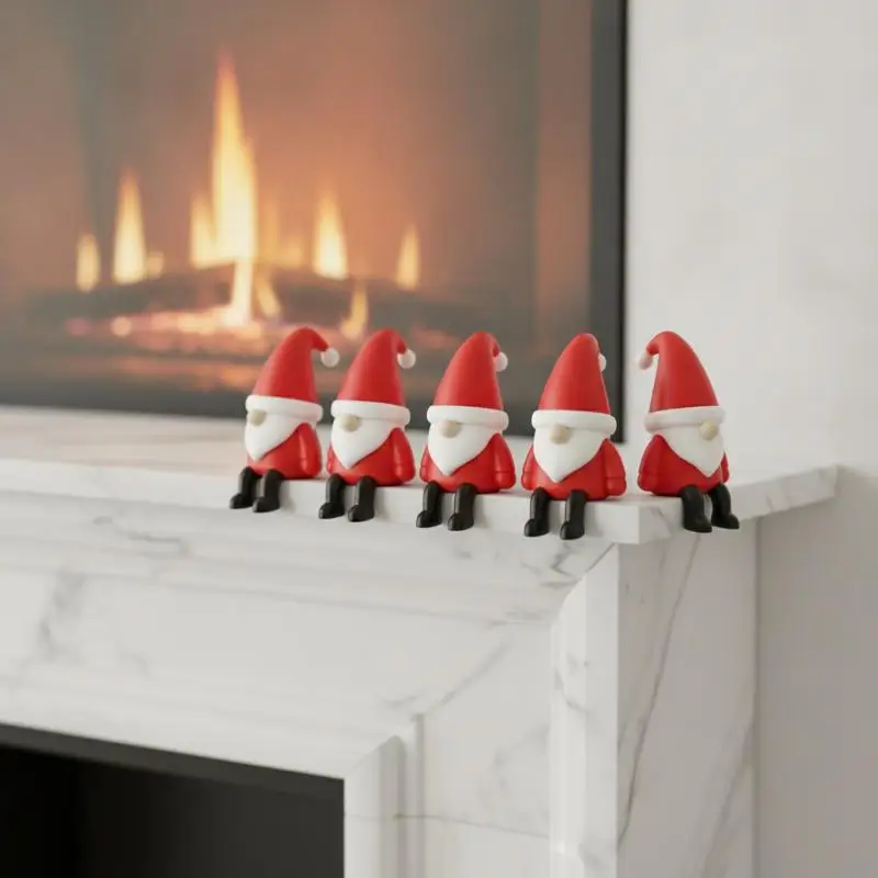 Cute 3D Printed Christmas Gnome Figurine With Dangling Legs For Home Holiday Party Decoration